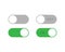 Power ON OFF Switch slider button set in gray and green colors. Vector illustration EPS 10