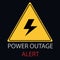 power outage alert blackout sign yellow triangle lightning electricity