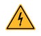 Power outage icon. Symbol electrical safety. Sign without electric. Black lightening on yellow triangular. Caution warning triangl