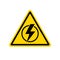 Power outage. Sign without electricity. Warning logo. Symbol danger. Flat triangular yellow and black icon. Electricity lights out