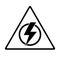 Power outage. Symbol without electricity. Black triangle icon isolated on white background. Electrical lights. Vector illustration
