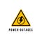 Power outage vector blackout failure electric warning logo symbol background. Power outage attention caution banner.