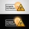 Power outages, Banners on a black and white background