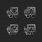 Power outlet types black glyph icons set on white space