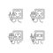 Power outlet types linear icons set