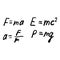 Power Physics Formulas Scribble Sketch