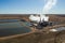 Power Plant and Coolant Ponds with Steam in Eastern Colorado