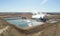 Power Plant and Coolant Ponds with Steam in Eastern Colorado