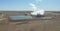 Power Plant and Coolant Ponds with Steam in Eastern Colorado