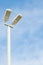 Power poles with solar panels for solar power. Energy saving ide