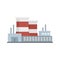 Power refinery plant icon, flat style