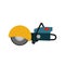 Power saw tool construction vector icon. Circular electric blade equipment machine cutter. Industry disk angle grinder