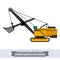 Power shovel excavator for earthwork operations