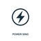 Power Sing icon. Monochrome style design from power and energy icon collection. UI. Pixel perfect simple pictogram power sing icon