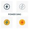 Power Sing icon set. Four elements in diferent styles from power and energy icons collection. Creative power sing icons filled,