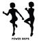Power skips. Sport exersice. Silhouettes of woman doing exercise. Workout, training