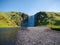The power of Skogafoss waterfall, Iceland