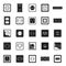 Power socket plug icons set, simple style