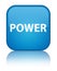 Power special cyan blue square button