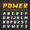 Power speed alphabet typography font