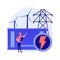 Power station, electrical energy generation, electricity production vector concept metaphor