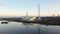 Power station producing energy on the banks of the River Foyle near Derry, Northern Ireland