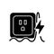 Power surge black glyph icon