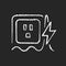 Power surge chalk white icon on dark background