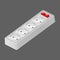 Power surge socket with button isometric vector