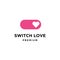 Power switch logo with love heart icon design