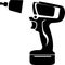 power tool drill screwdriver silhouette black and white