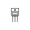 Power transistor microchip line icon
