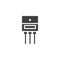 Power transistor microchip vector icon