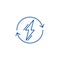 Power usage line icon concept. Power usage flat  vector symbol, sign, outline illustration.