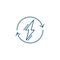Power usage line icon concept. Power usage flat  vector symbol, sign, outline illustration.