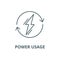Power usage vector line icon, linear concept, outline sign, symbol