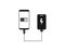 Powerbank Charges Smartphone icon. Vector illustration, flat design