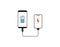 Powerbank Charges Smartphone icon. Vector illustration, flat design