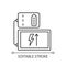 Powerbank for tablet linear manual label icon