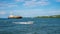 Powerboat on Saint-Laurent river, Canada