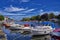 Powerboats moored in the harbor in Mecklenburg-Vorpommern on the Baltic Sea. WarnemÃ¼nde, Germany