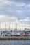 Powerboats and yachts moored in the harbor, Helsinki, Finland