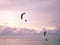 Powered paragliding or paramotor over the sea