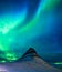 Powerful aurora borealis in the sky