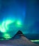 Powerful aurora borealis in the sky