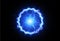 Powerful ball lightning blue png. A strong electric neon charge of energy in one ring. Element for your design