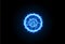 Powerful ball lightning blue png. A strong electric neon charge of energy in one ring. Element for your design