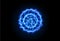 Powerful ball lightning blue png. A strong electric neon charge of energy in one ring. Element for your design