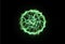 Powerful ball lightning green png. A strong electric neon charge of energy in one ring. Element for your design