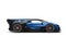 Powerful blue super race car - side view